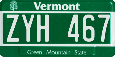 VT license plate ZYH467