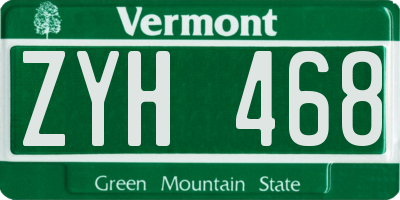 VT license plate ZYH468