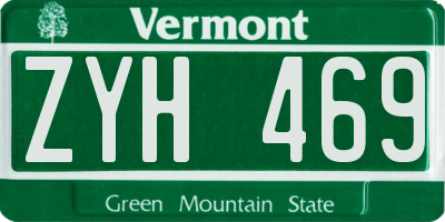 VT license plate ZYH469