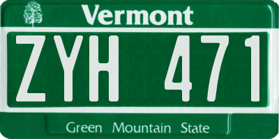 VT license plate ZYH471