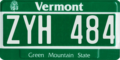 VT license plate ZYH484