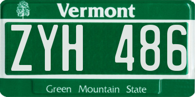 VT license plate ZYH486