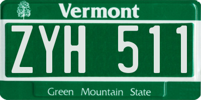 VT license plate ZYH511
