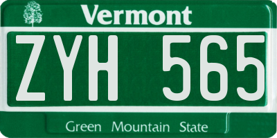VT license plate ZYH565