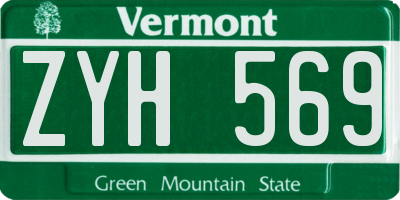 VT license plate ZYH569