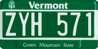 VT license plate ZYH571