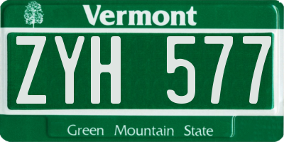 VT license plate ZYH577