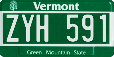 VT license plate ZYH591
