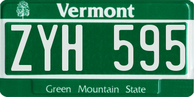 VT license plate ZYH595