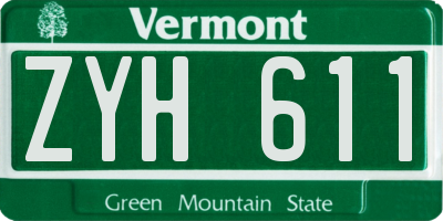 VT license plate ZYH611