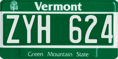 VT license plate ZYH624