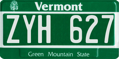 VT license plate ZYH627