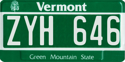 VT license plate ZYH646