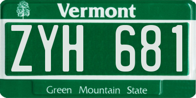 VT license plate ZYH681
