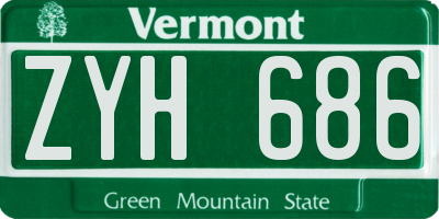 VT license plate ZYH686