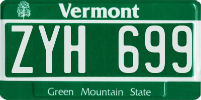 VT license plate ZYH699