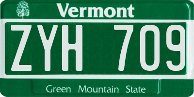 VT license plate ZYH709