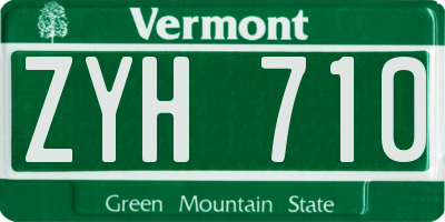 VT license plate ZYH710