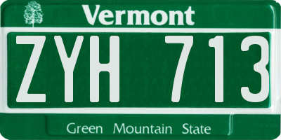 VT license plate ZYH713