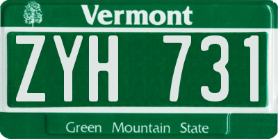 VT license plate ZYH731