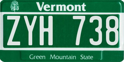 VT license plate ZYH738