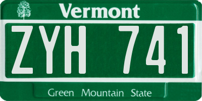 VT license plate ZYH741