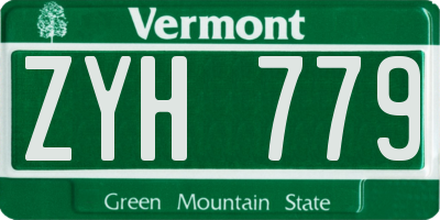 VT license plate ZYH779
