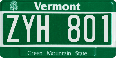 VT license plate ZYH801