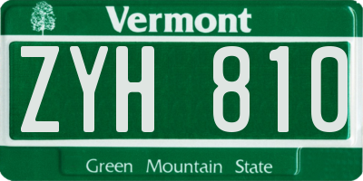 VT license plate ZYH810