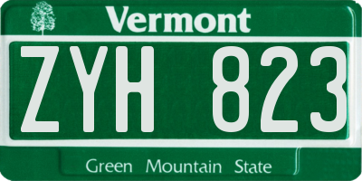 VT license plate ZYH823