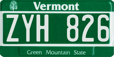 VT license plate ZYH826