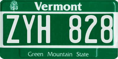 VT license plate ZYH828