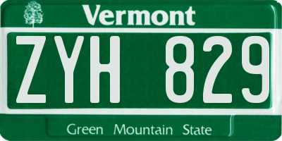 VT license plate ZYH829