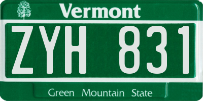 VT license plate ZYH831
