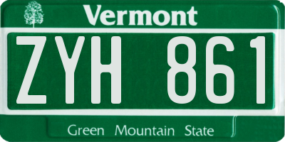 VT license plate ZYH861