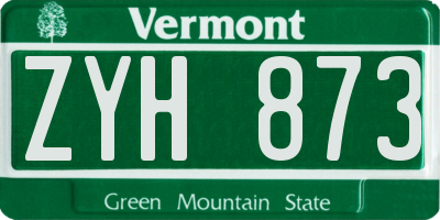 VT license plate ZYH873