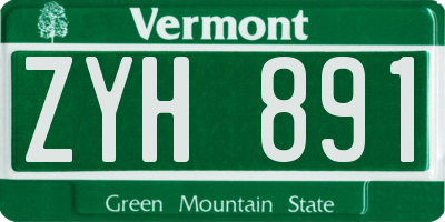 VT license plate ZYH891