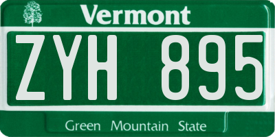 VT license plate ZYH895