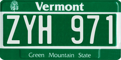 VT license plate ZYH971