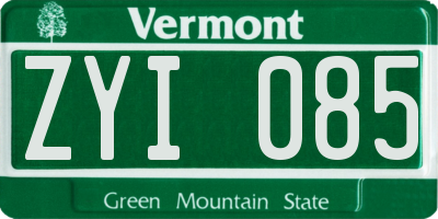 VT license plate ZYI085
