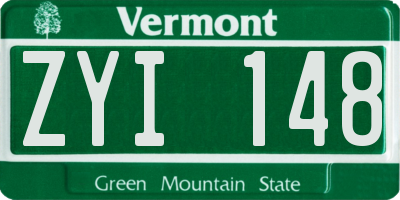 VT license plate ZYI148