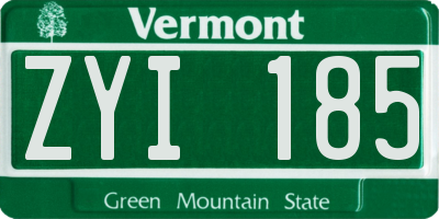 VT license plate ZYI185
