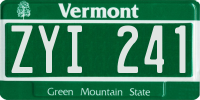 VT license plate ZYI241