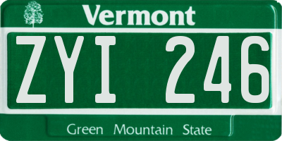 VT license plate ZYI246