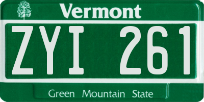 VT license plate ZYI261