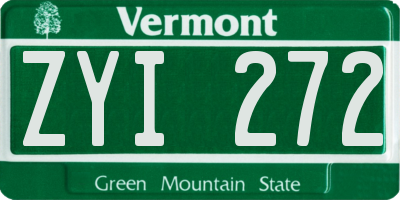 VT license plate ZYI272