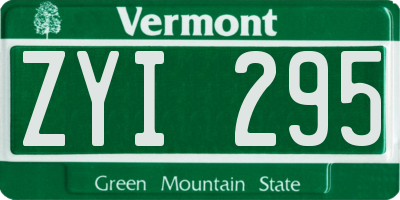 VT license plate ZYI295