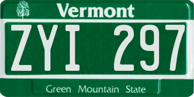 VT license plate ZYI297