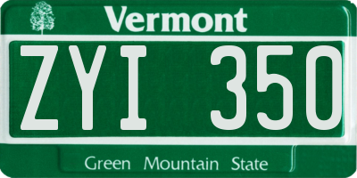 VT license plate ZYI350