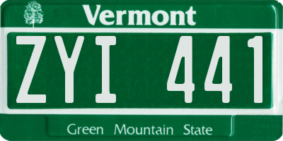 VT license plate ZYI441